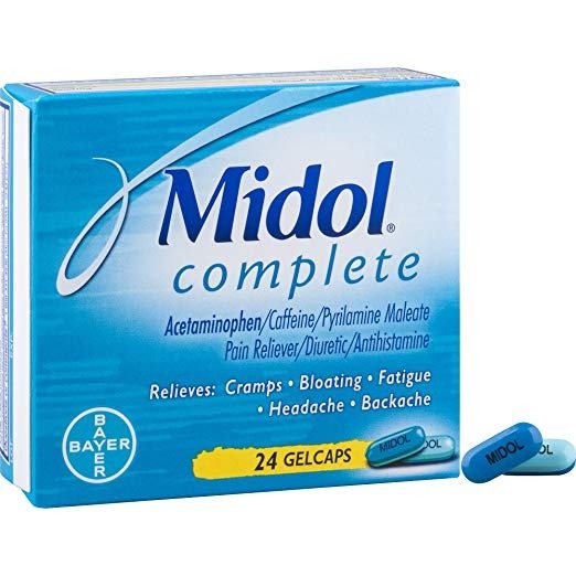 Complete, Menstrual Period Symptoms Relief Including Premenstrual Cramps, Pain, Headache, and Bloating, Gelcaps, 24 Count