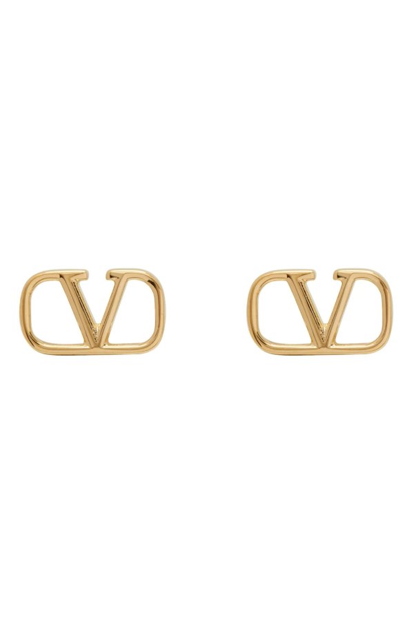 Gold Valentino Garavani VLogo Stud Earrings