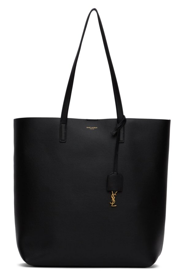 Black North/South Shopping Tote