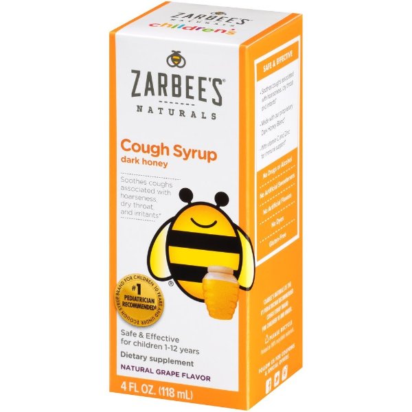 Naturals Children's Cough Syrup with Dark Honey, Natural Grape Flavor, 4 Fl. Ounces (1 Box)