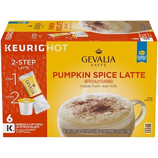 Pumpkin Spice Latte Espresso Keurig K Cup Coffee Pods & Froth Packets (6 Count)