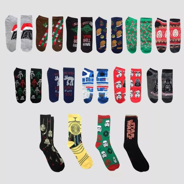 Men&#39;s Star Wars 15 Days of Socks Advent Calendar - Assorted Colors One Size