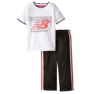 New Balance Little Boys' Repeating Logo T-Shirt and Tricot Pant Set