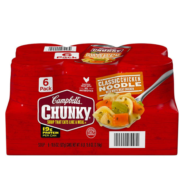 Campbell’s Chunky 经典鸡肉面条汤 18.6oz 6罐