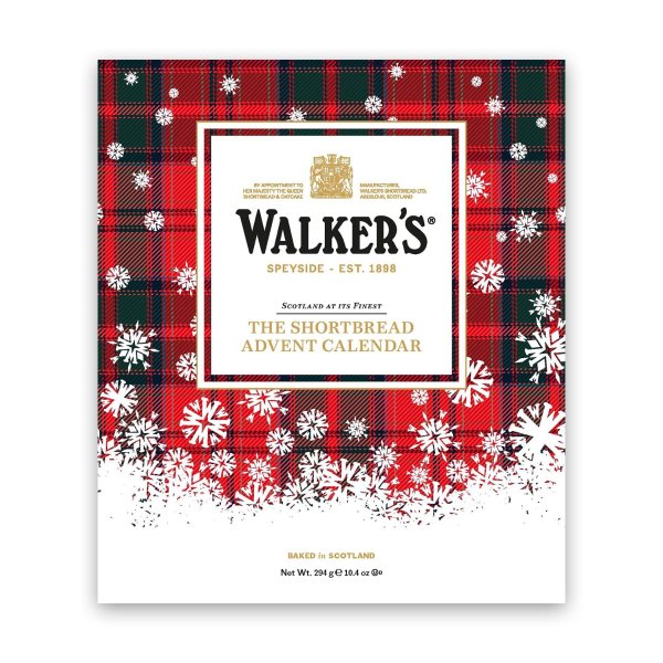 Walker's Shortbread Cookie 2023 Holiday Advent Calendar, 28 Shortbread Cookies in Various Shapes and Flavors, Pure Butter Shortbread Cookies, 10.4 oz