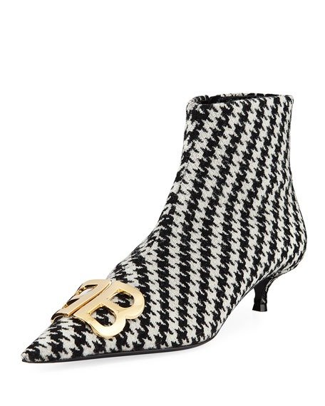 BB Logo Houndstooth-Flannel Booties