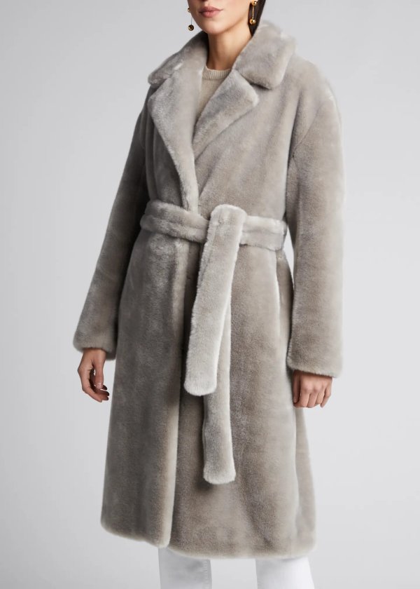 Luxe Faux-Fur Oversized Trench Coat