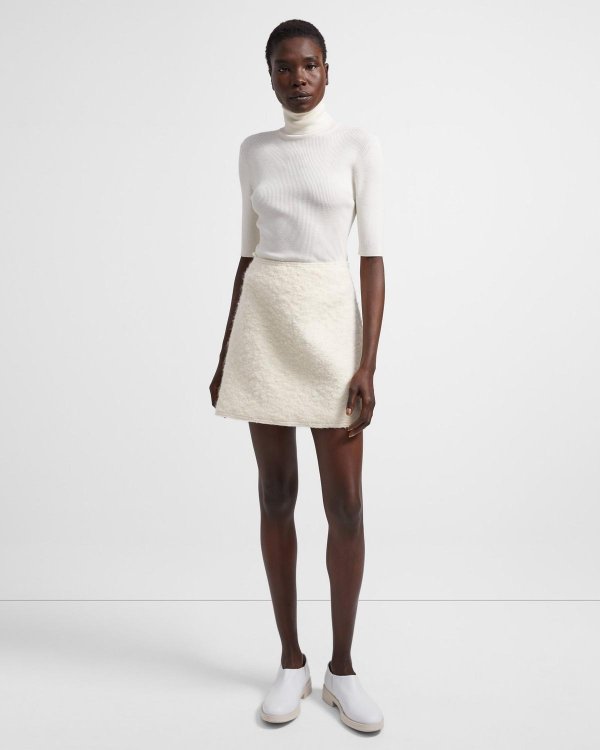 Short-Sleeve Turtleneck Sweater in Regal Wool