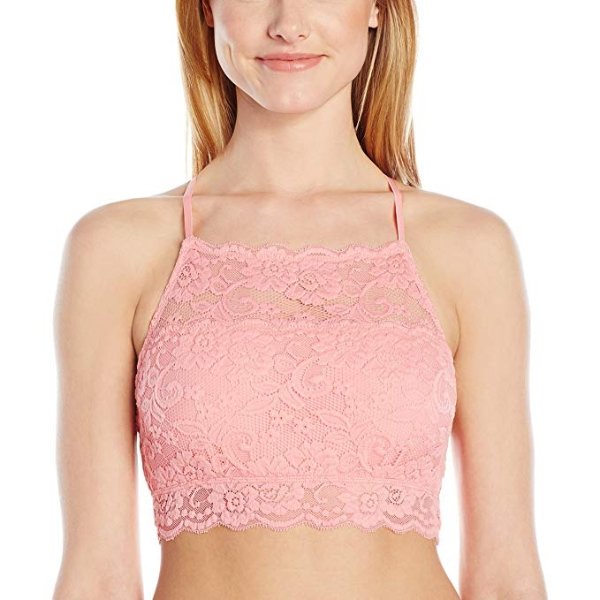 Amazon Brand - Mae Women's Hi-Neck Lace Bralette (for A-C cups)