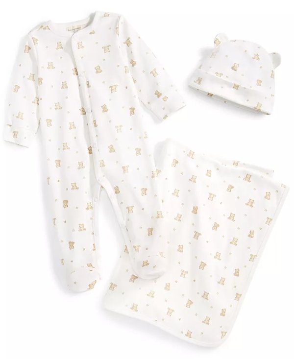 Baby Boys or Baby Girls Coverall, Hat and Blanket, 3 Piece Gift Box Set, Created for Macy's