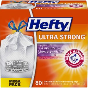 Hefty Ultra Strong 超强韧13加仑垃圾袋 80个