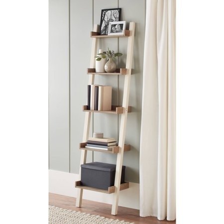 Better Homes and Gardens Bedford 5 Shelf Narrow Leaning Bookcase, Multiple Colors