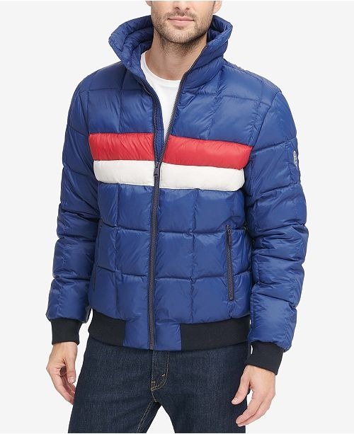 Men's Colorblocked Quilted Puffer Jacket