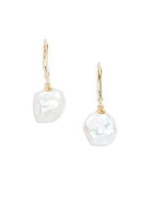 10-11mm Iridescent Keshi Pearl Drop Earrings