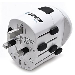Orei M8 Plus All-in-One Grounded International Worldwide Travel Plug Adapter with Dual USB Charger