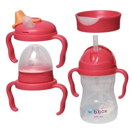 四合一婴幼儿奶瓶水杯增值包（树莓色）1套 新版