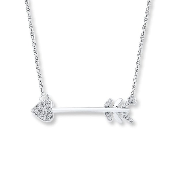 Arrow Necklace 1/15 ct tw Diamonds Sterling Silver|Kay
