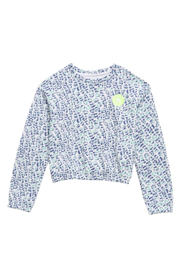 Kids' Allover Leopard Print Crewneck Sweater