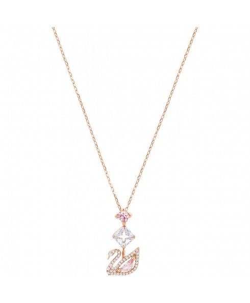 Dazzling Swan Y Necklace, Multi-Coloured, Rose Gold Tone Plated