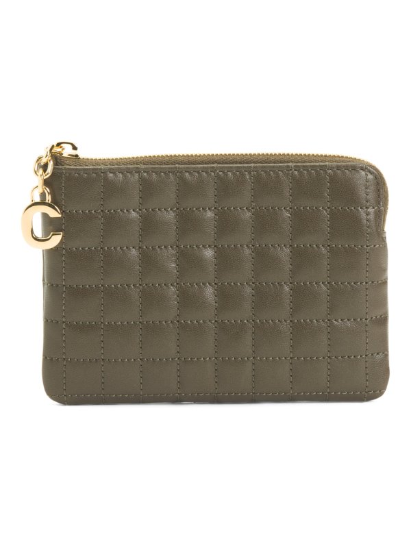 Made In Italy C Charm Quilted Leather Pouch