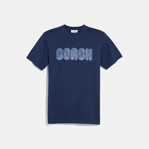 CoachEmbroidered Coach Print T-Shirt