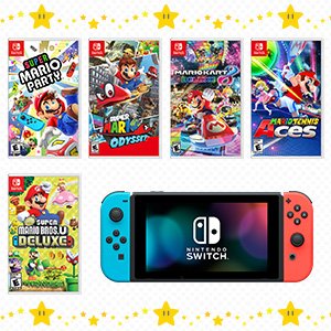 Nintendo Switch Console with Your Choice of Mario Game