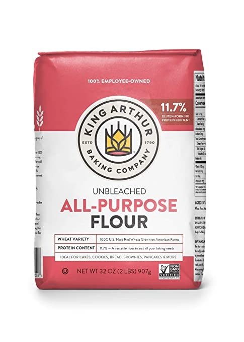 King Arthur, All Purpose Unbleached Flour, Non-GMO Project Verified, Certified Kosher, No Preservatives, 2 Pounds (Pack of 12)