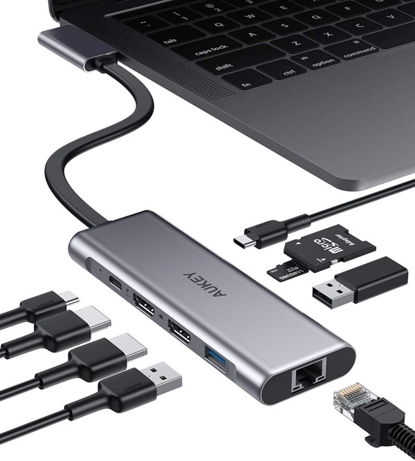 AUKEY 9-in-2 USB C Hub for MacBook Pro / Air