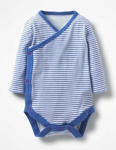 Stripy Wrap Bodysuits - Stowaway Blue/Ivory | Boden US