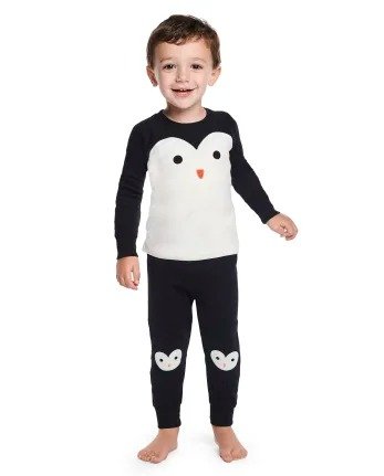 Boys Long Sleeve Penguin Snug Fit Cotton 2-Piece Pajamas - Gymmies