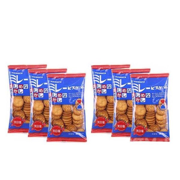 【2%返点】【超值6袋】NOMURA野村 植物油粗粮甜咸饼干 130g x 6