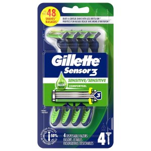 Gillette Sensor3 男士剃须刀 4支 敏感肌肤可用