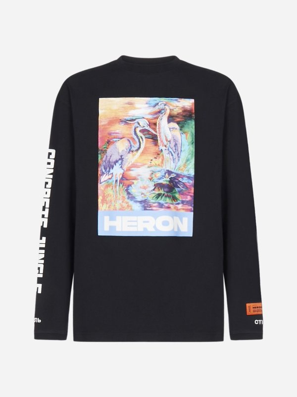 Herons print cotton sweatshirt