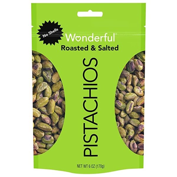 , No-Shell, Roasted and Salted, 6 Oz