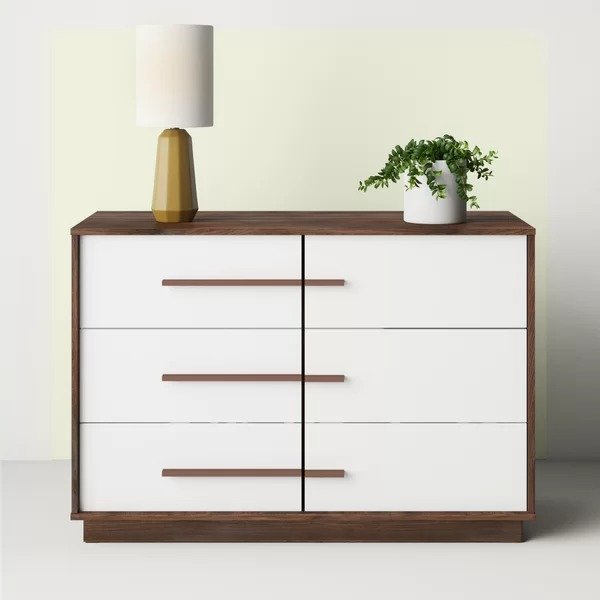 Crandon Mid-Century Modern Two-Tone Wood 6 Drawer DresserCrandon Mid-Century Modern Two-Tone Wood 6 Drawer DresserRatings & ReviewsCustomer PhotosQuestions & AnswersShipping & ReturnsMore to Explore