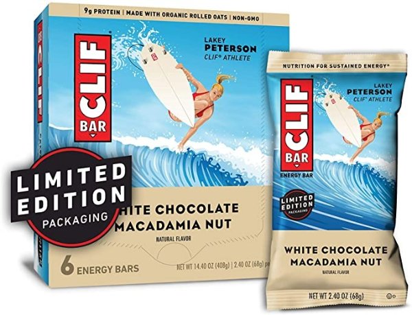 BAR - Energy Bars - White Chocolate Macadamia Nut Flavor - (2.4 Ounce Protein Bars, 6 Count) (Packaging May Vary)