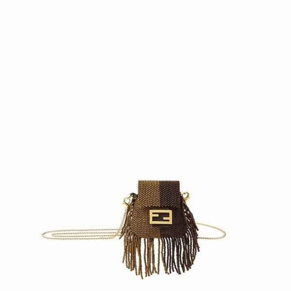 Charm with brown beads - PICO BAGUETTE CHARM | Fendi | Fendi Online Store