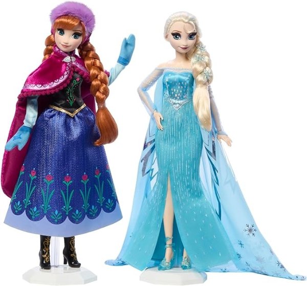 Disney Frozen Anna and Elsa Collector Dolls to Celebrate Disney 100 Years of Wonder, Inspired by Disney Frozen Movie, For Kids and Collectors (Amazon Exclusive)