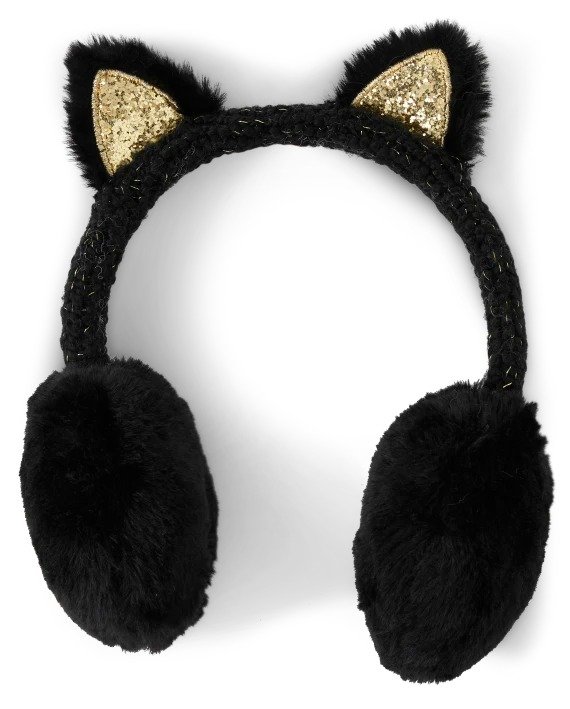 Girls Cat Ear Muffs | The Children's Place - BLACK