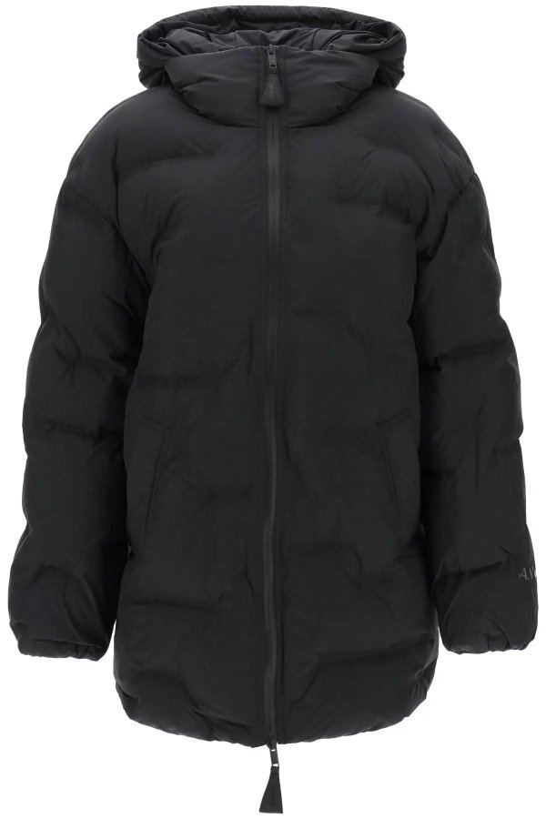midi puffer jacket with detachable hood