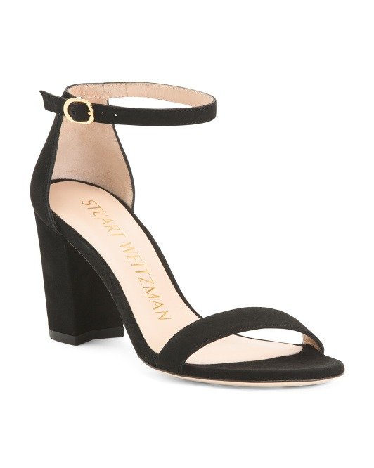 Made In Spain Suede Double Band Heel Sandals