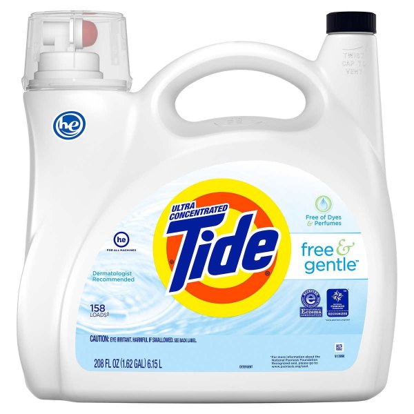 Ultra Concentrated Free & Gentle HE Liquid Laundry Detergent, 158 loads, 208 fl oz