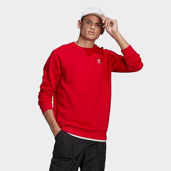 Men's adidas Originals LOUNGEWEAR Trefoil Essentials Crewneck Sweatshirt