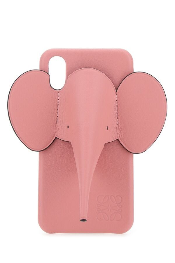 Pink leather iPhone X/XS Elephant phone case