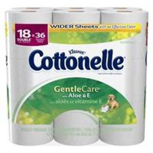 Cottonelle Gentle Care 芦荟 VE厕纸单层18卷 2 包 + $5 Target 礼卡