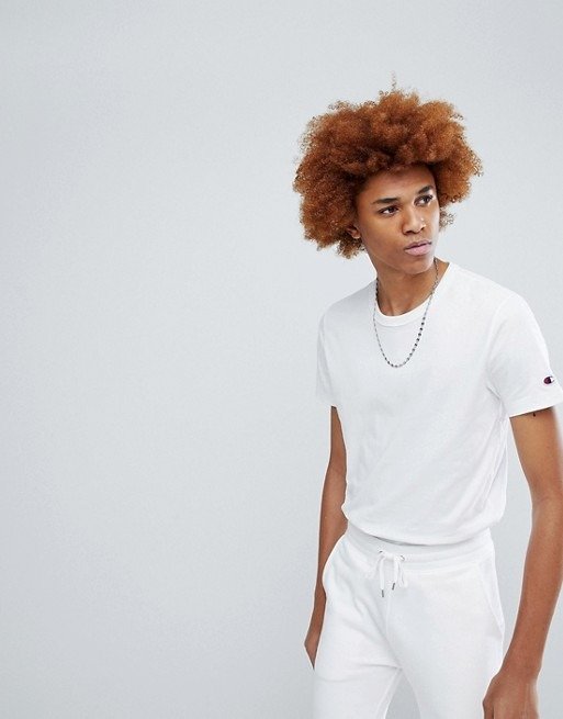 Champion T-Shirt With Small Logo In White at asos.com
