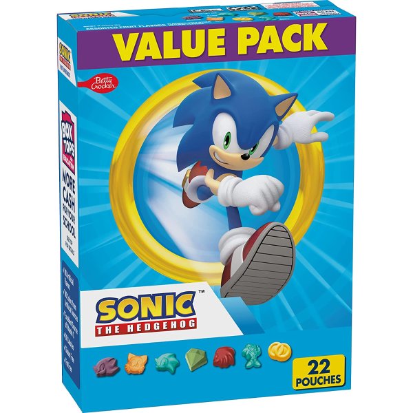 Sonic Fruit Flavored Snacks, Gummy Treat Pouches, Value Pack, 22 ct