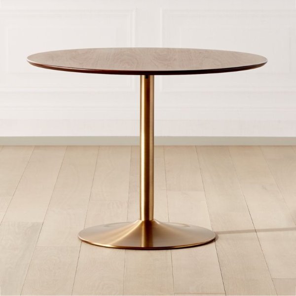 Odyssey Brass/Wood Dining Table + Reviews | CB2
