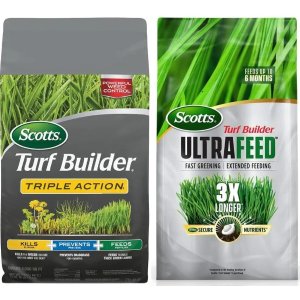 $34.97Scotts Turf Builder Lawn Fertilizers: 11.31 lbs Triple Action+ 20 lbs Ultrafeed