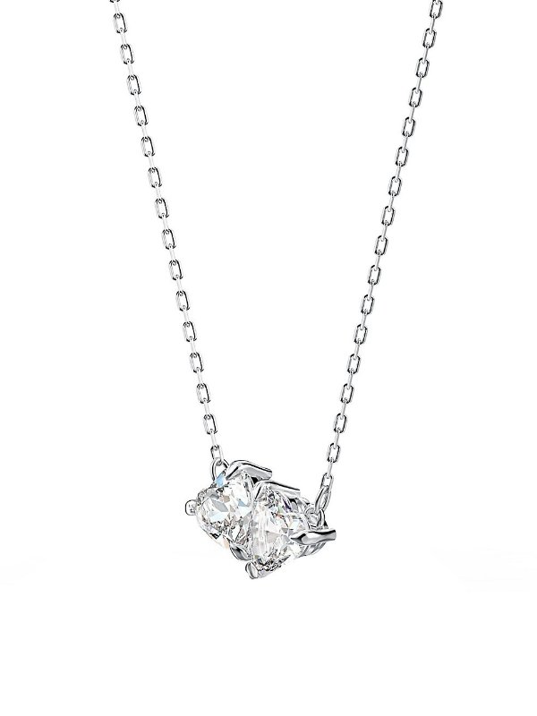 Attract Rhodium-Plated Swarovski Crystal Heart Soul Necklace